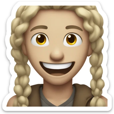 mean mugging smile sticker