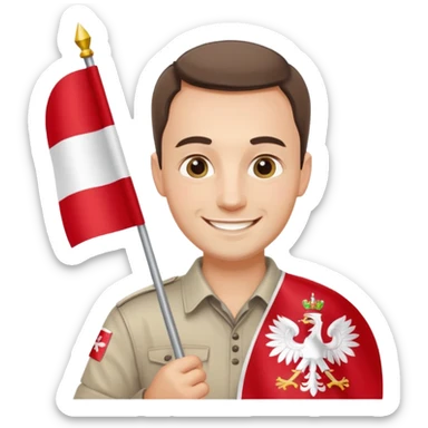 polish man with flag sticker