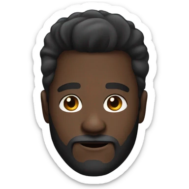 Handsome deep dark skin man with beard and fade sticker