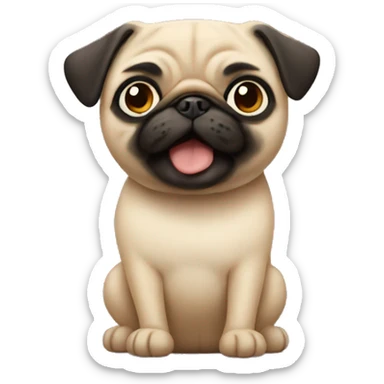 a cat that looks like a pug sticker