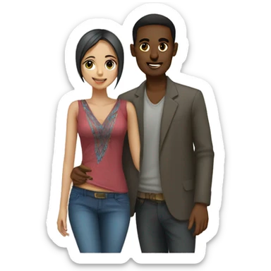 Somali guy with Kazakh girlfriend  sticker