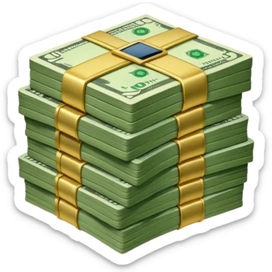 cash pile sticker