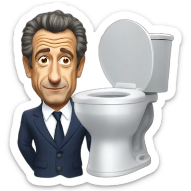 Sarkozy va dit au toilette sticker