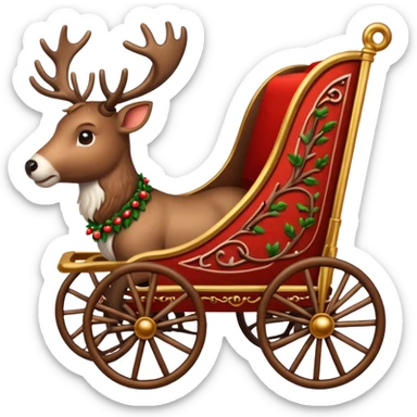 reindeer cart sticker