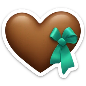 Brown heart wit a bow sticker
