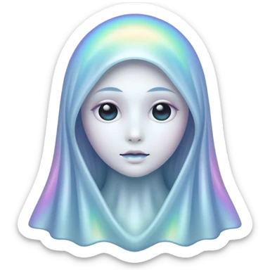 Holographic chrome ghost sticker