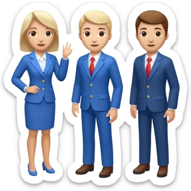 3 isometric 3d render people dressed as realtors sticker
