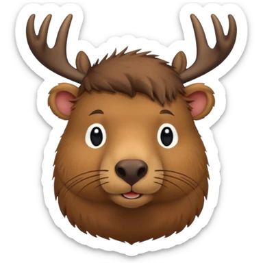Capibara con cuernos de venado sticker