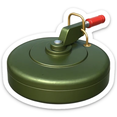 military green flat realistic anti-personnel mine sticker