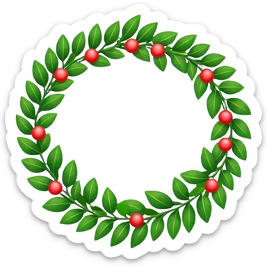 Holiday garland laying horizontally not in a circle sticker