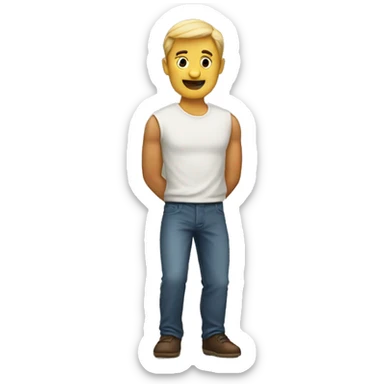 a man with a knee instead of an arm sticker