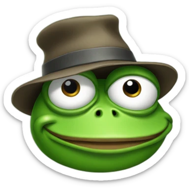 pepe the frog with a hat sticker