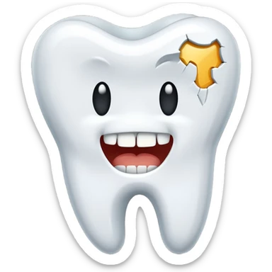 broken tooth sticker