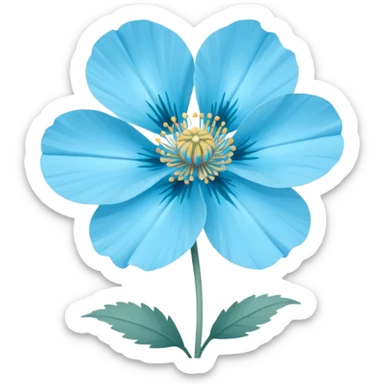 RealisticHimalayan four soft blue turquoise Poppy sticker