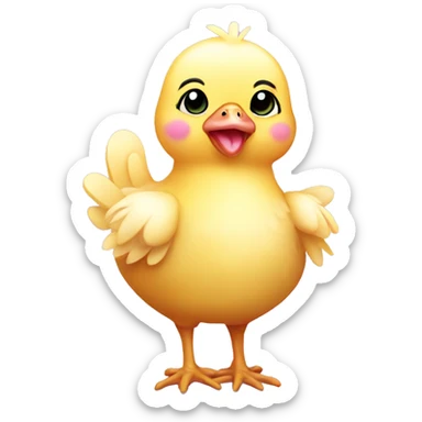 Baby chicken with pink bow sticker