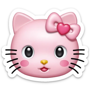 hello kitty face in love sticker