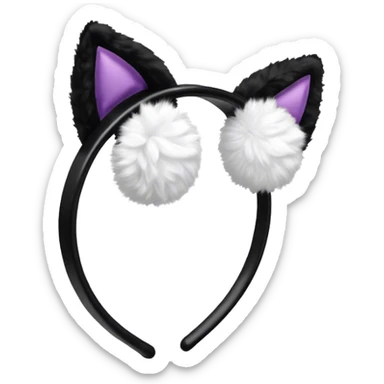 Black cat ears hair hoop sticker