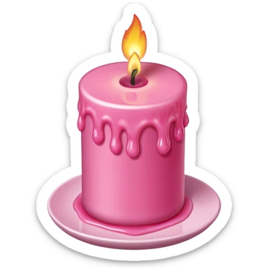 A drawing of a flaming pink candle that could be used on a romantic dinner table. The camera should be isometric at a right angle. sticker