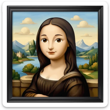  paint of Louvre giocanda frame more similar to a famousnpaint in Paris Louvre  sticker