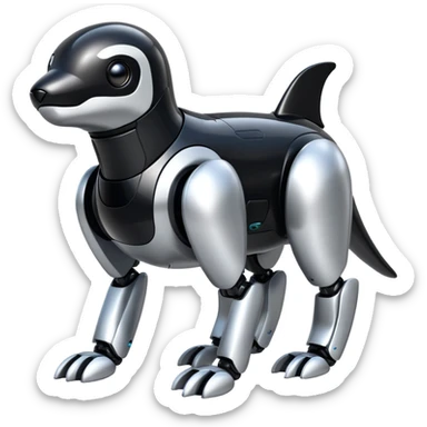 black orca robot dog sticker