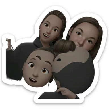 two girls looking at you sticker