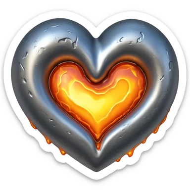 hot melting metal heart shape sticker