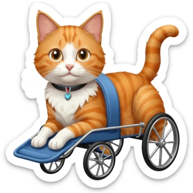 cat in a pet wheelchair sticker