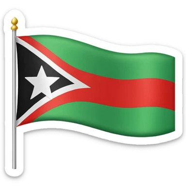 Still flag with three stripes going across from right to left top on is green middle one is white with one black star in the center and the last stripe is red  sticker