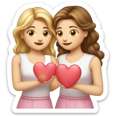 Deux filles qui fond des coeur avec ses mains sticker