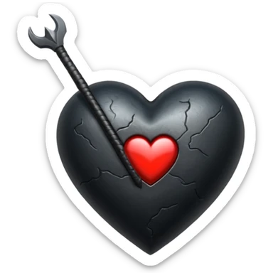 Corazón negro con una flecha sticker
