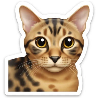 Tortoise shell cat with a cropped ear sticker