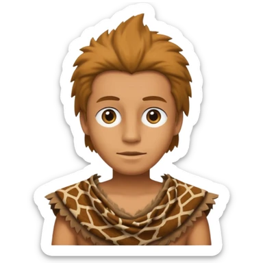 a simson wearing ancient animal skin cloth, half body, icon sticker