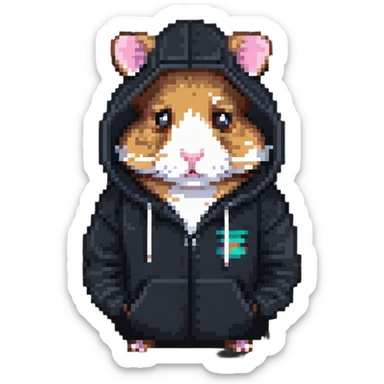 Hamster hacker in a hoodie sticker