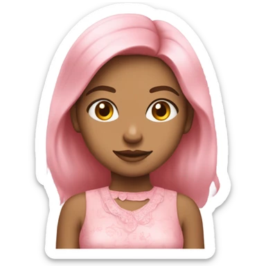 Menina loira com vestido rosa  sticker
