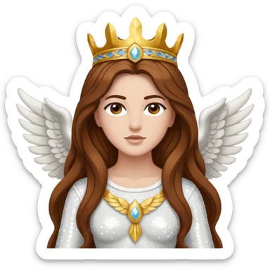 Nike, Goddess of Victory from Gods and Goddesses with long brown hair, white sequin outfit sticker