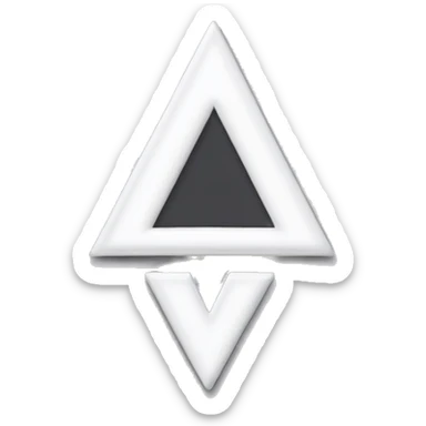 a white V letter , and within the V letterm the play video symbol ( the triangle like youtube but in white) sticker