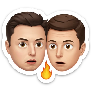 argument between Elon musk and Sam Altman sticker