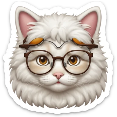  cat with glasses büst sticker
