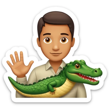 Guy with alligator arms sticker