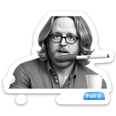 meme parody of stylish guy sticker