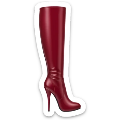 burgundy red latex knee high heel boots sticker
