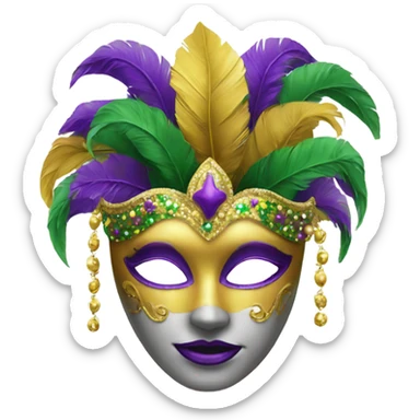 mardi gras girl mask sticker