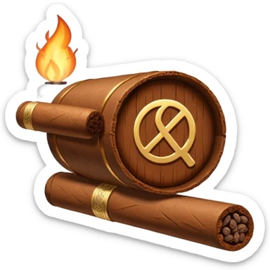 cigar with a prohibition symbol in ios style horizontaly sticker