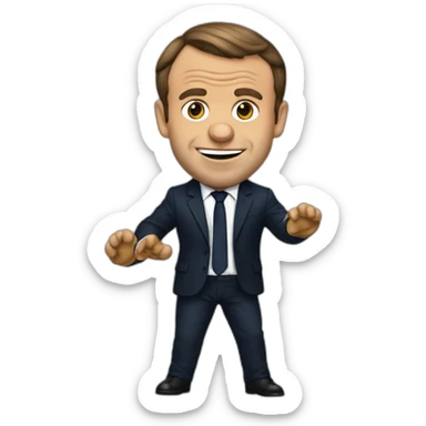 Emmanuel Macron as a Teddy beat sticker