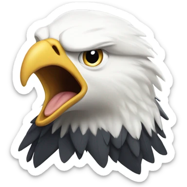 Bald eagle flying and throwing up because sick  sticker