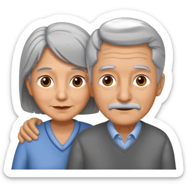 old couple that both have tan skin and grey hair  sticker