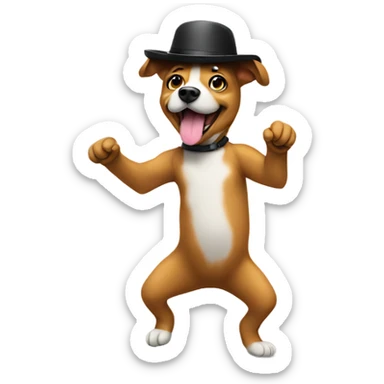 dog with hat on dancing sticker
