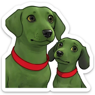Mini dachshund with black Labrador  sticker