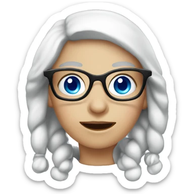 Female Santa with blue eyes and glasses sticker