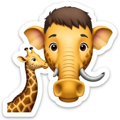 Guy with a giraffe neck, and an elephant nose sticker